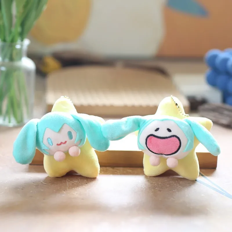 

12 см 2025 аниме Хацунэ Мику фигурка Kawaii Q версия плюшевые игрушки милая кукла мультяшная сумка подвесное украшение брелок кулон подарки