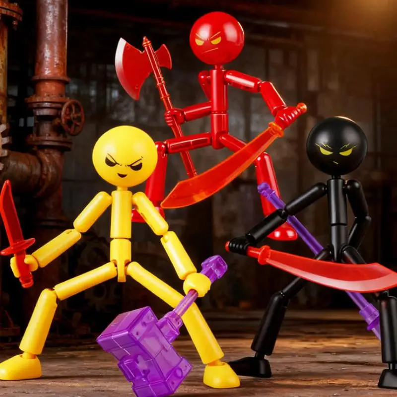 

。 Новый набор: подвижный сборный робот-стикмен с множеством суставов, декоративное украшение для дома и офиса, креативный подарок на праздник