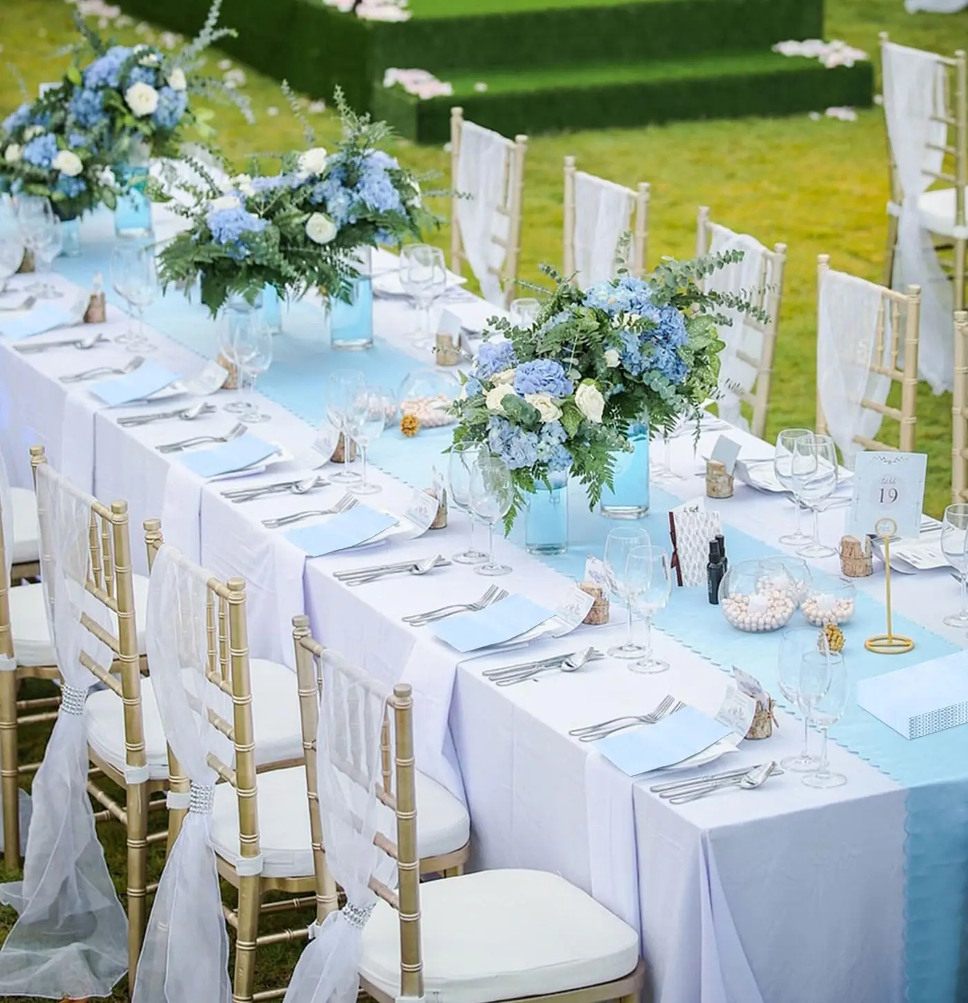 50-300PCS 2-ply Paper Napkins Dusty Blue Dinner Napkins Soft Hand Towel For Wedding Birthday Party Baby Shower 13x15.75 Inch