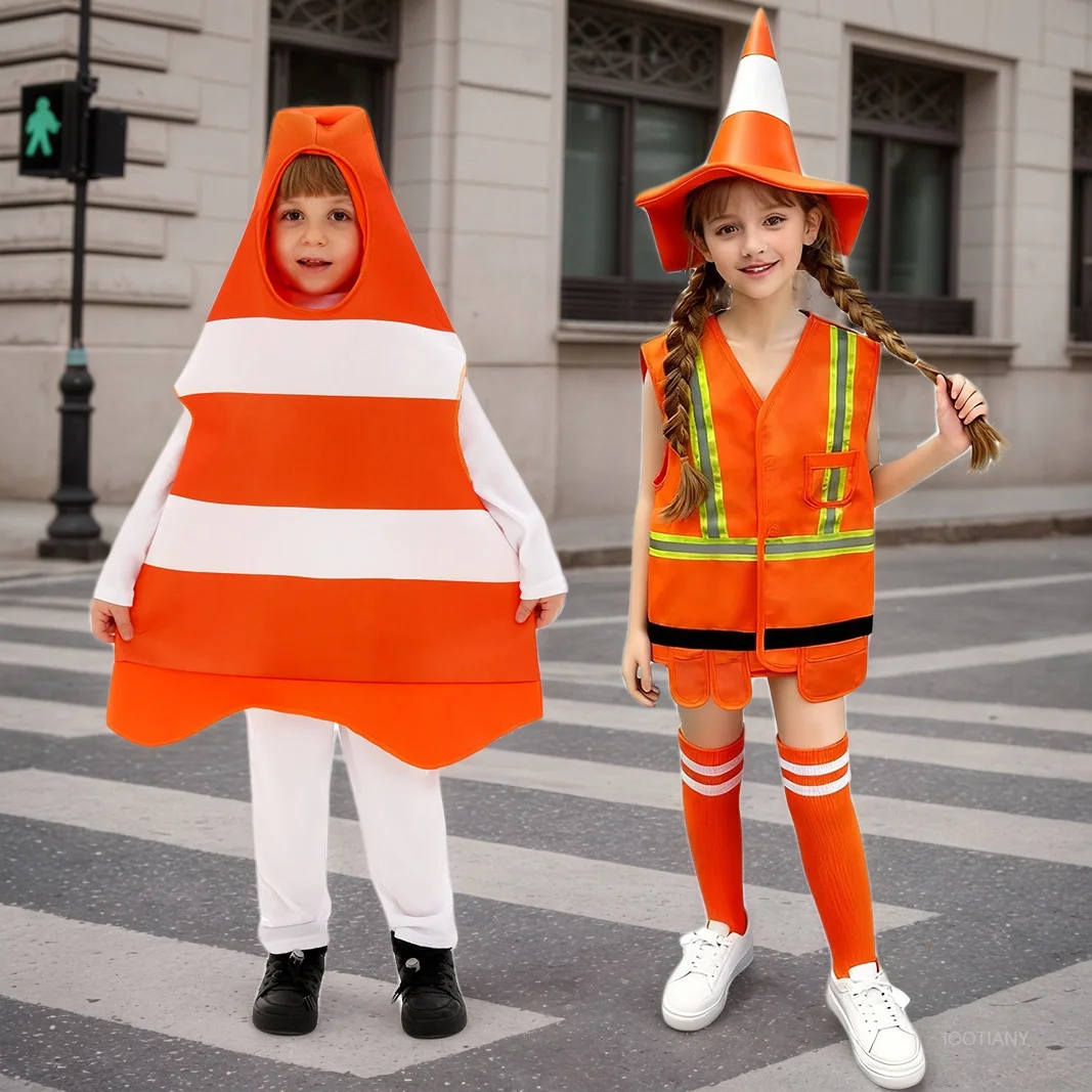 

Fun Career Path Commander Halloween Costume Adorable Orange Children's Boys' Safety Construction Cone Traffic Cone Outfit 2026