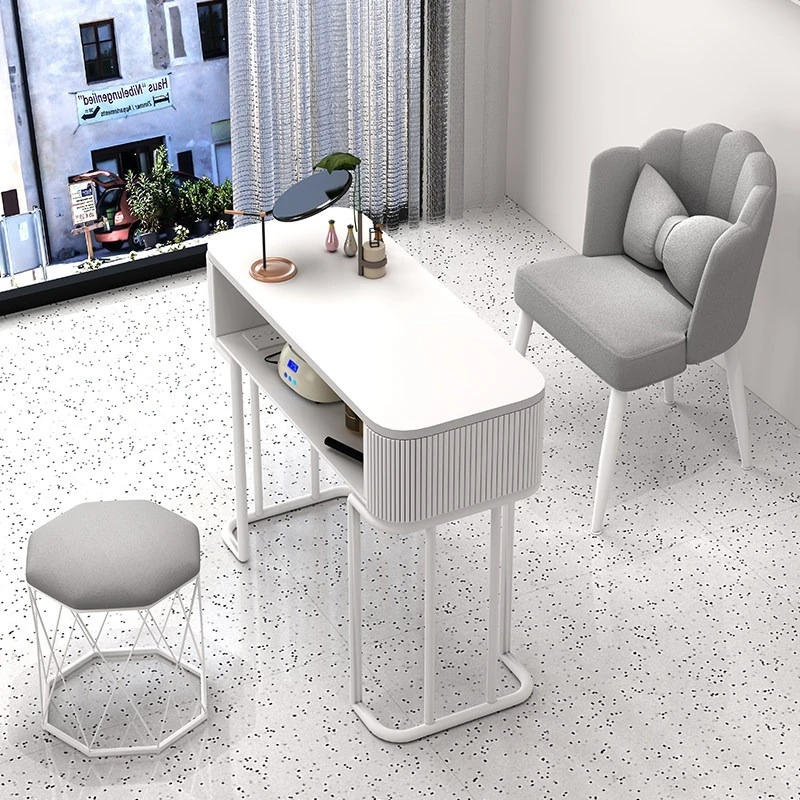 

Современный маникюрный стол в кремовом стиле, японский креативный двухслойный многофункциональный стол из кованого железа, мебель для салона красоты, Mesas De Manicura FYNT