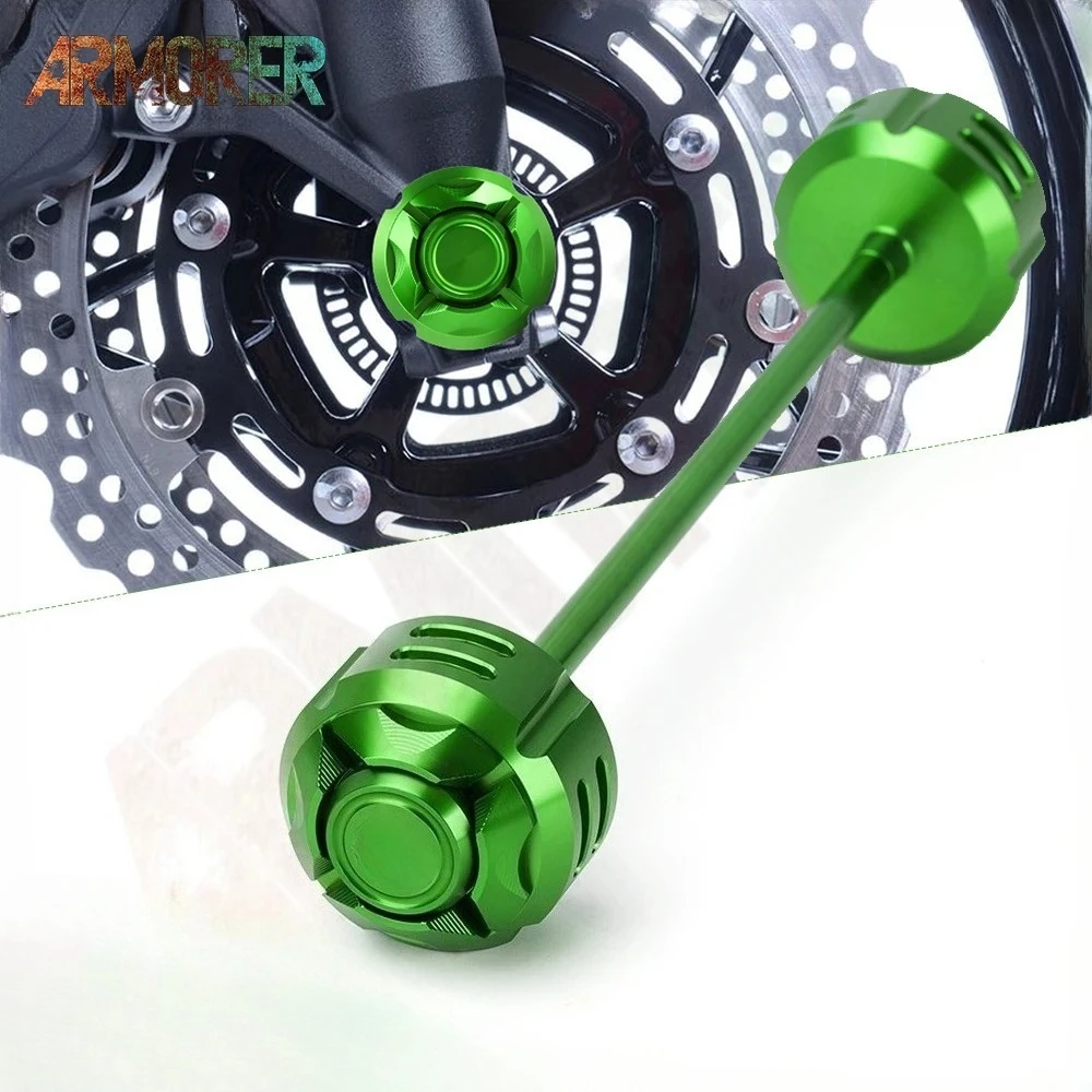 

Motorcycle Alumimun Accessories For ZZR1400 ZZR 1400 ZX-14R ZX14R ZX 14R Front Axle Fork Crash Sliders Wheel Protector
