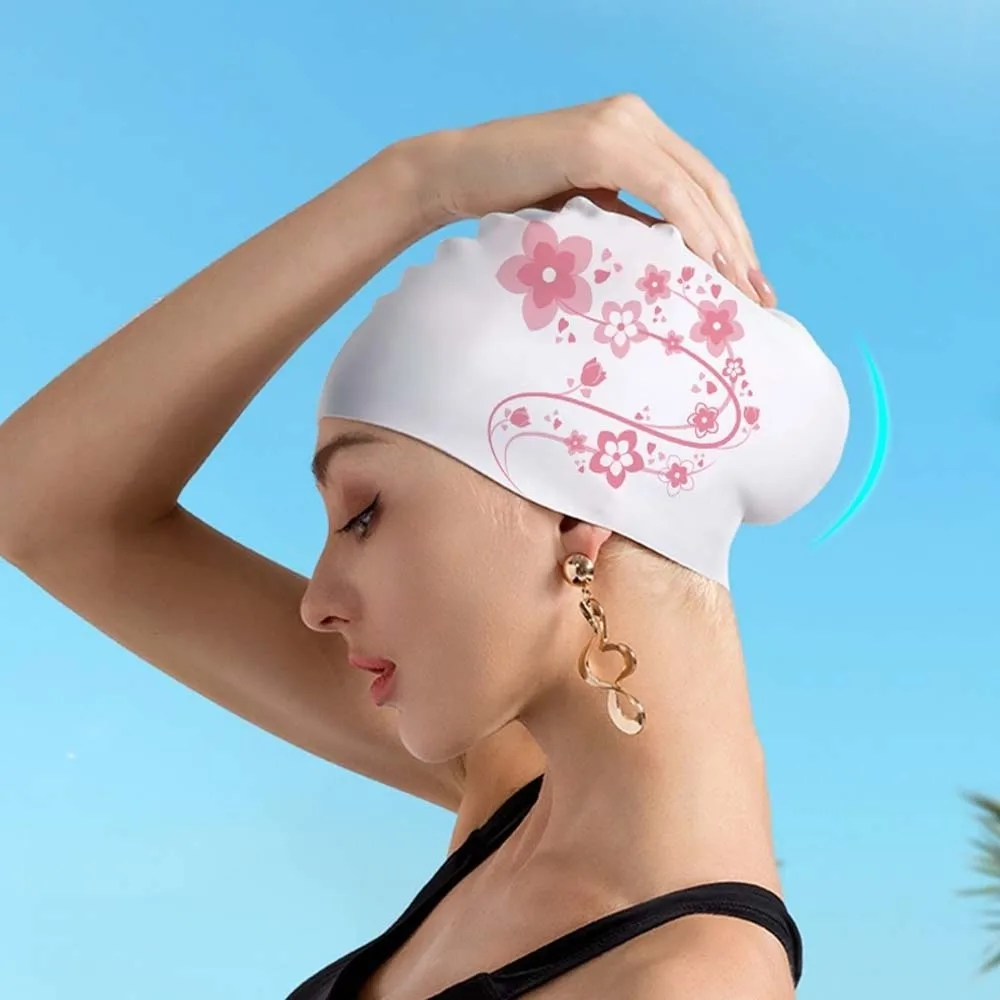 مرونة زهرة السباحة القبعات رشاقته تصميم بلون الأزهار قبعة الغوص لينة ثلاثية الأبعاد صالح غطس قبعة توسيع محيط الرأس