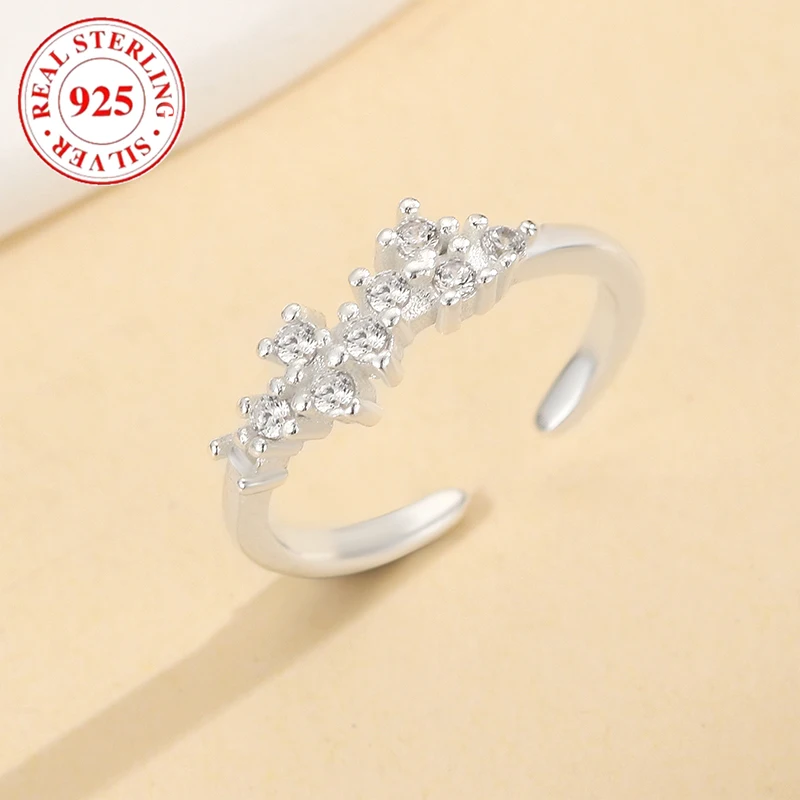 925 Sterling Silver Diamonds Women's Beach Toe Ring Hypoallergenic Women's Jewelry Suitable for Vacation