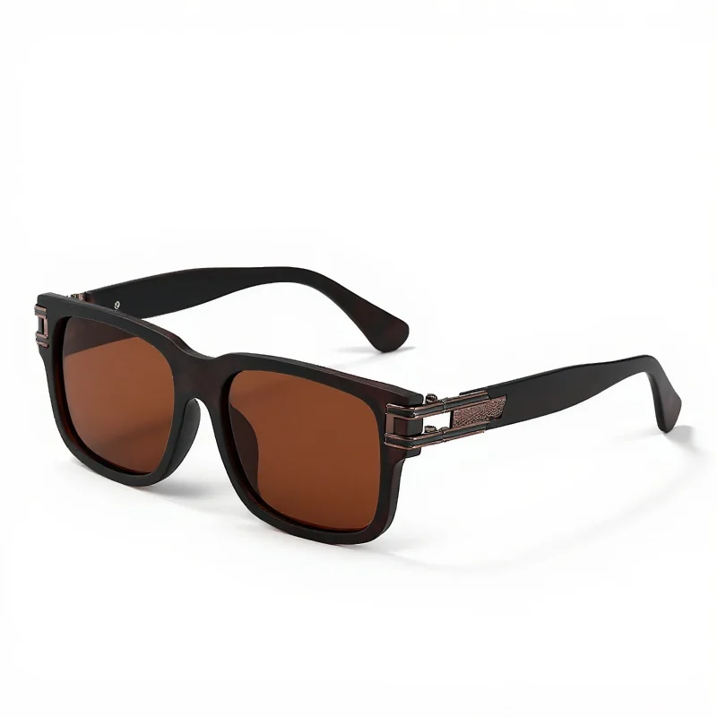 Neue übergroße, quadratische, polarisierte Herren-Sonnenbrille mit Metallbesatz, minimalistische und schlanke Sonnenbrille 853 – Detail 8