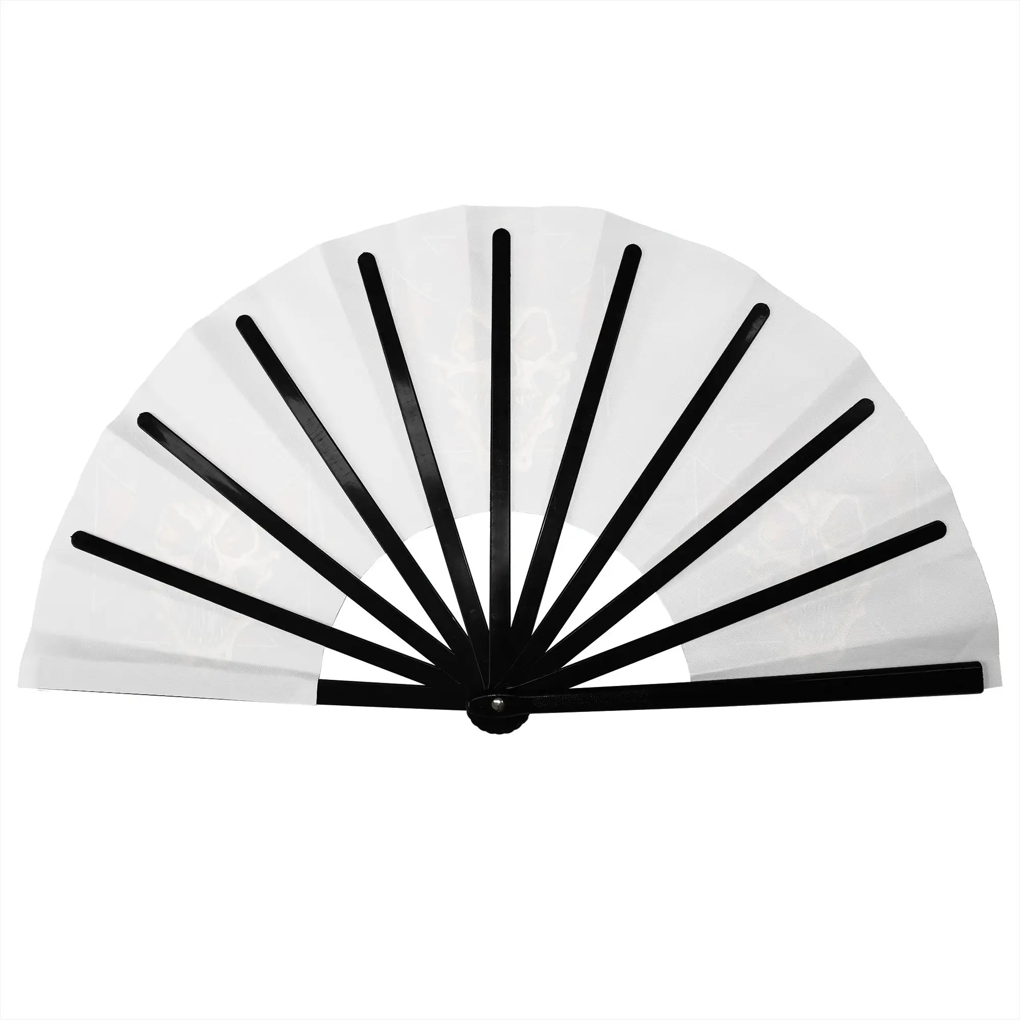 Metal S-Slayers  Folding Hand Fan Fanged Skull Polyester Fabric Fan Cool Summer Accessory Decorative Fans