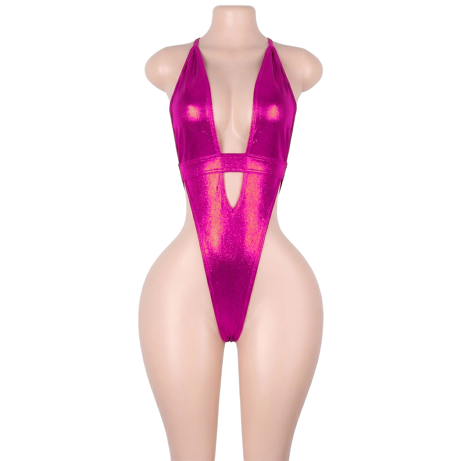 Wholesale Exotic Dance Wear Night Club Costumes Performance Wear Diamond Bodysuits Fishnet G-String Stripper Apparel Thong Set - view 5