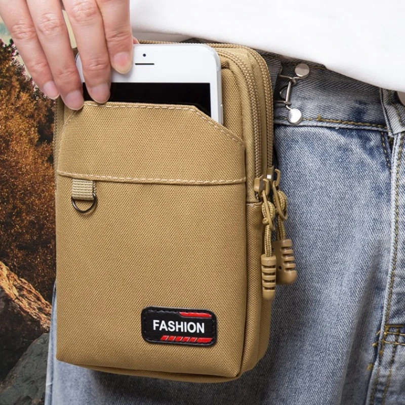 Double Layer Nylon Waist Bag Outdoor Waist Fanny Pack Men Phone Pouch Camping Hunting Waist Bag Purses Belt Bag