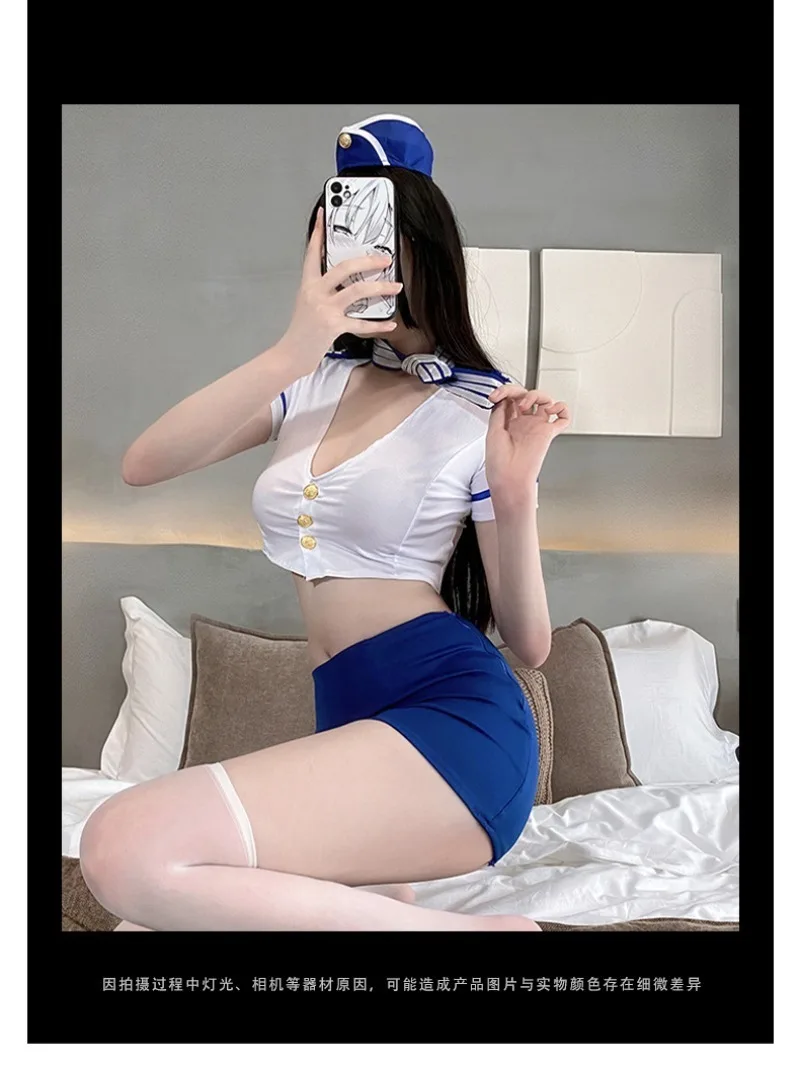여성을 위한 전문 항공 승무원 유니폼, 섹시한 초단기형 몸에 꼭 맞는 드레스, 순수한 욕망 유혹 란제리, 매혹적
