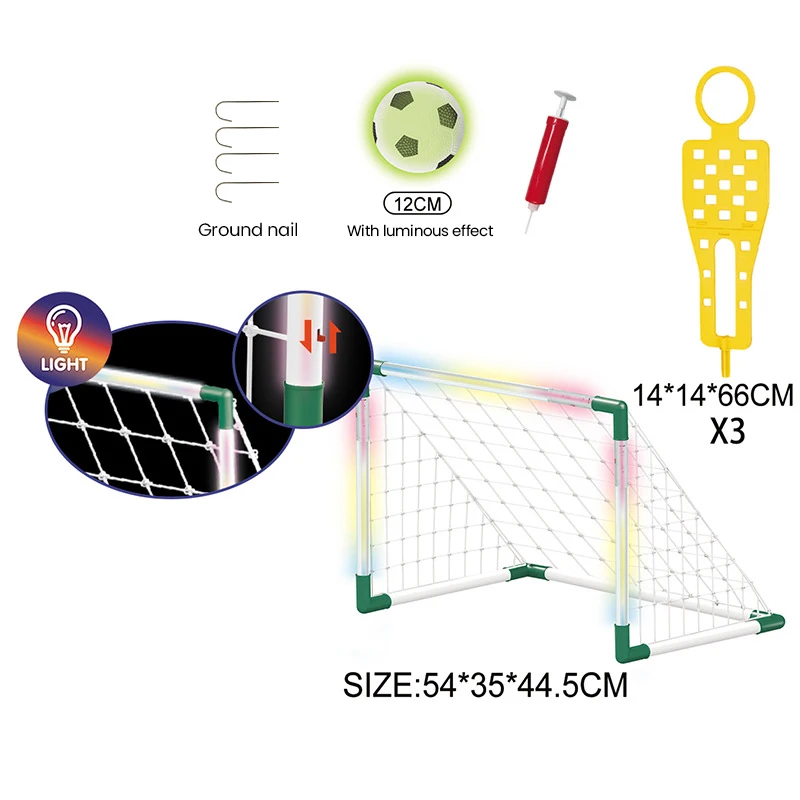 Children's Removable Football Goal Boys Sports Toys Soccer Training Toys Indoor Outdoor Beach Playground Luminous Football Goals