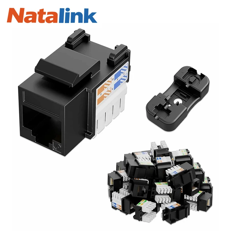 Natalink RJ45 CAT6 Keystone Jack e Keystone Punch-Down Stand, conector Ethernet modular de 90 graus (não compatível com painel de remendo)