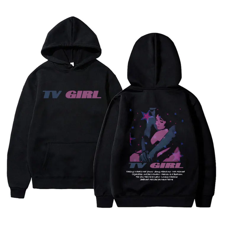 

TV Girl Who Really Cares Album Double Sided Graphic Hoodie Male Fashion Pop Music Streetwear Men Women Casual Oversized Hoodies