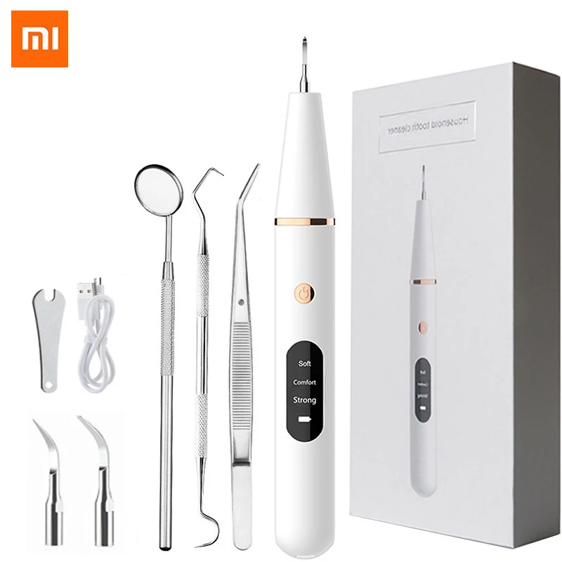 XIAOMI อัลตราโซนิกทันตกรรม Scaler สําหรับฟันคราบฟันแคลคูลัส Remover ไฟฟ้าโซนิคฟันแผ่นทําความสะอาดทันตกรรมหินกําจัด