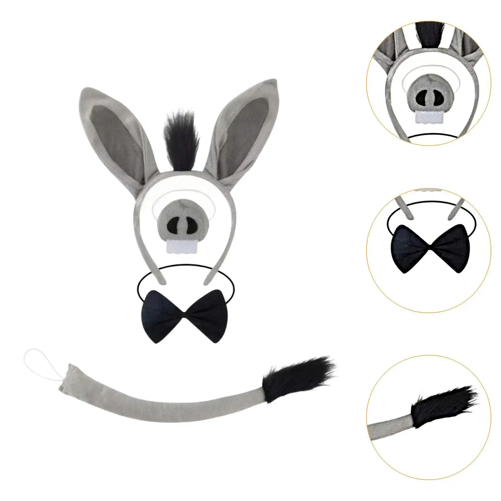 Donkey Costume Accessories Set Cartoon Animal Costume Set for Dress up Festivals