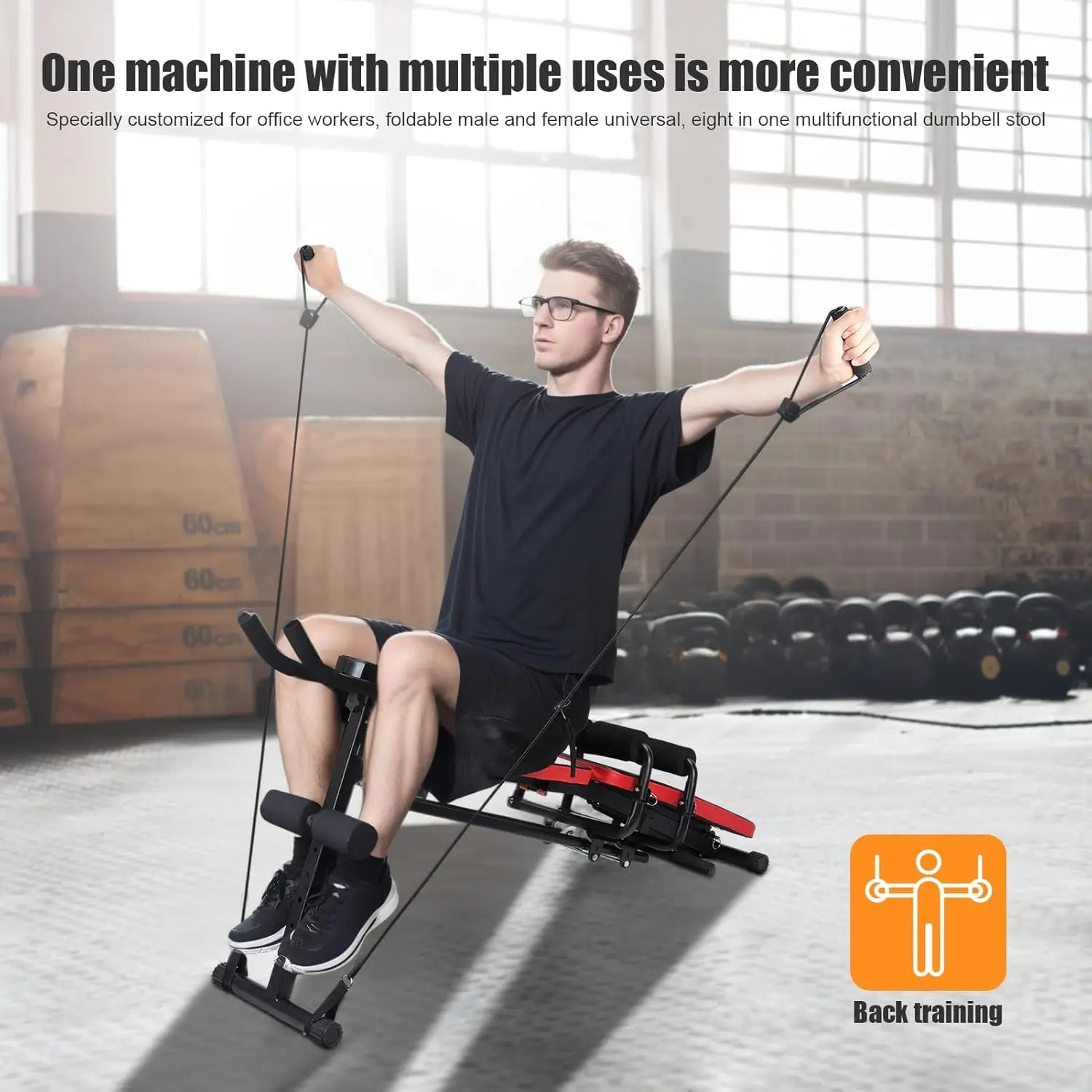 

Workout Bench of Adjustable Folding Sit Up Weight Benches for Home Gym Strength Training Bench for Men and Women Ab Exercise Equ