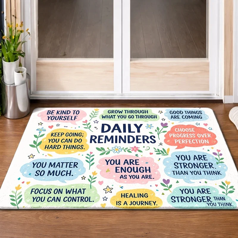 [2DFlat Printing] Inspirational Quote Floor Mat Suitable for Bedroom and Living Room Rugs, Featuring Positive Affirmations Suc