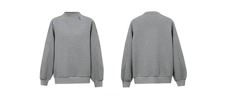 Amii Women's Oversized Pullover Hoodie Embroidered Drop Shoulder Casual Business Mock Neck Top Autumn Hoodies for Women 12623123