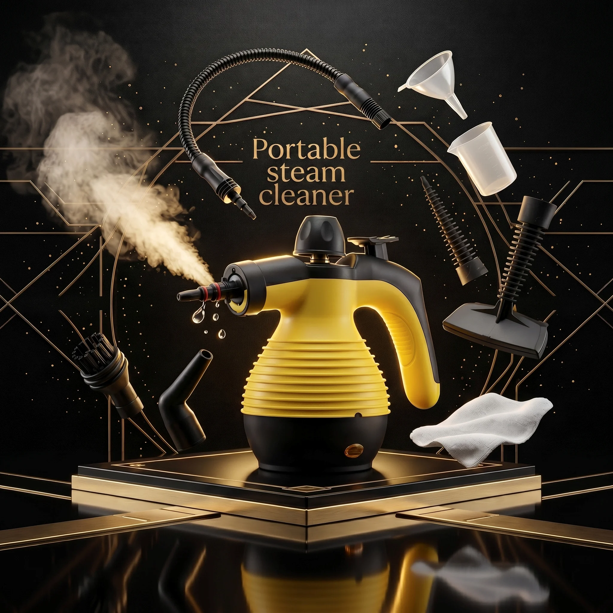 1050w Portable Handheld Steam Cleaner 9PCS Us Plug High Pressure Steam Cleaning Machine Multi Surface Steam Cleaner for Kitchen Bathroom Sofa Tile Grout Car Upholstery Window Grease Removal Home Cleaning Tool