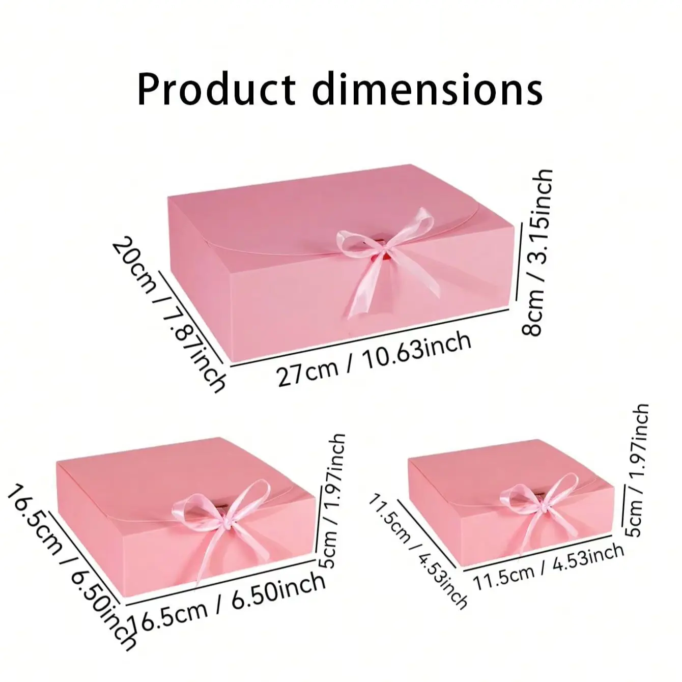 5pcs Fashionable Pink Flip Cover Gift Box Bag With Satin Ribbon For Reusable Storage Gift Box For Birthdays Weddings And Parties view 3
