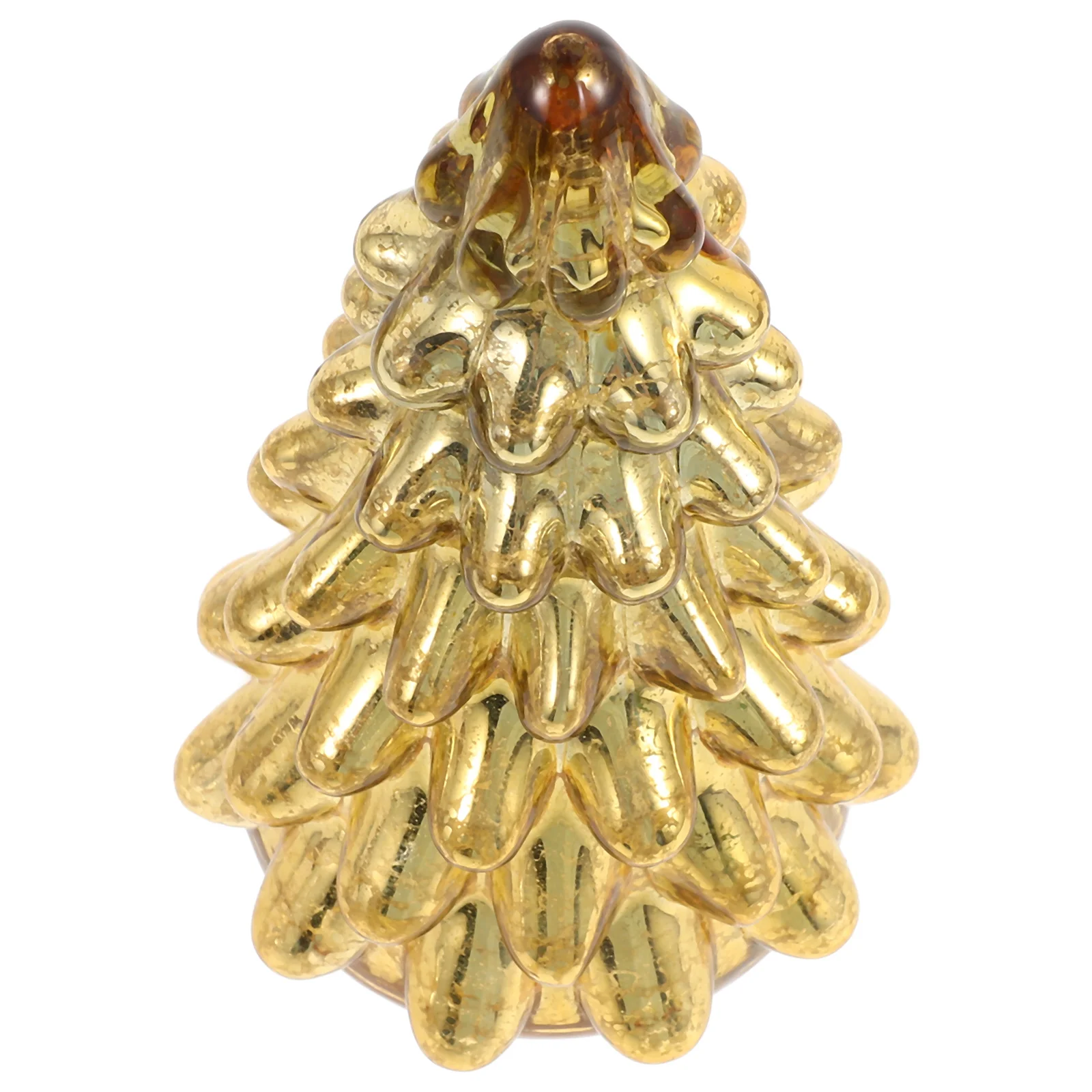 

Glass Christmas Tree Holiday Decor Intricate Design Sparkling Details Indoor Mantel Desk Tabletop Ornament Festive Touch