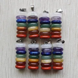 New Fashion 7 Chakras Natural Stone beads charms Pendants for Men Women necklaces Jewelry gift 8pcs/lot wholesale free shipping