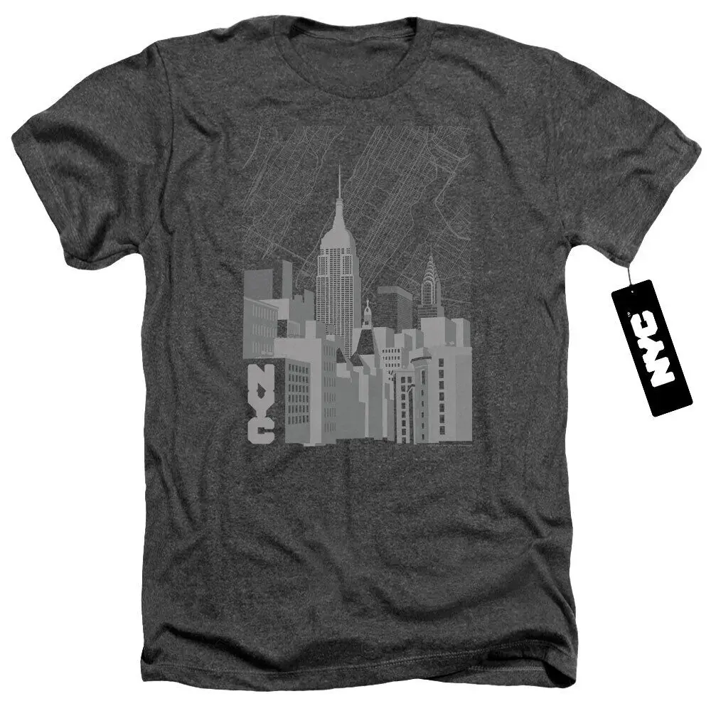 NYC MANHATTAN MONOCHROME Licensed Adult Men's Heather Tee Shirt SM-3XL