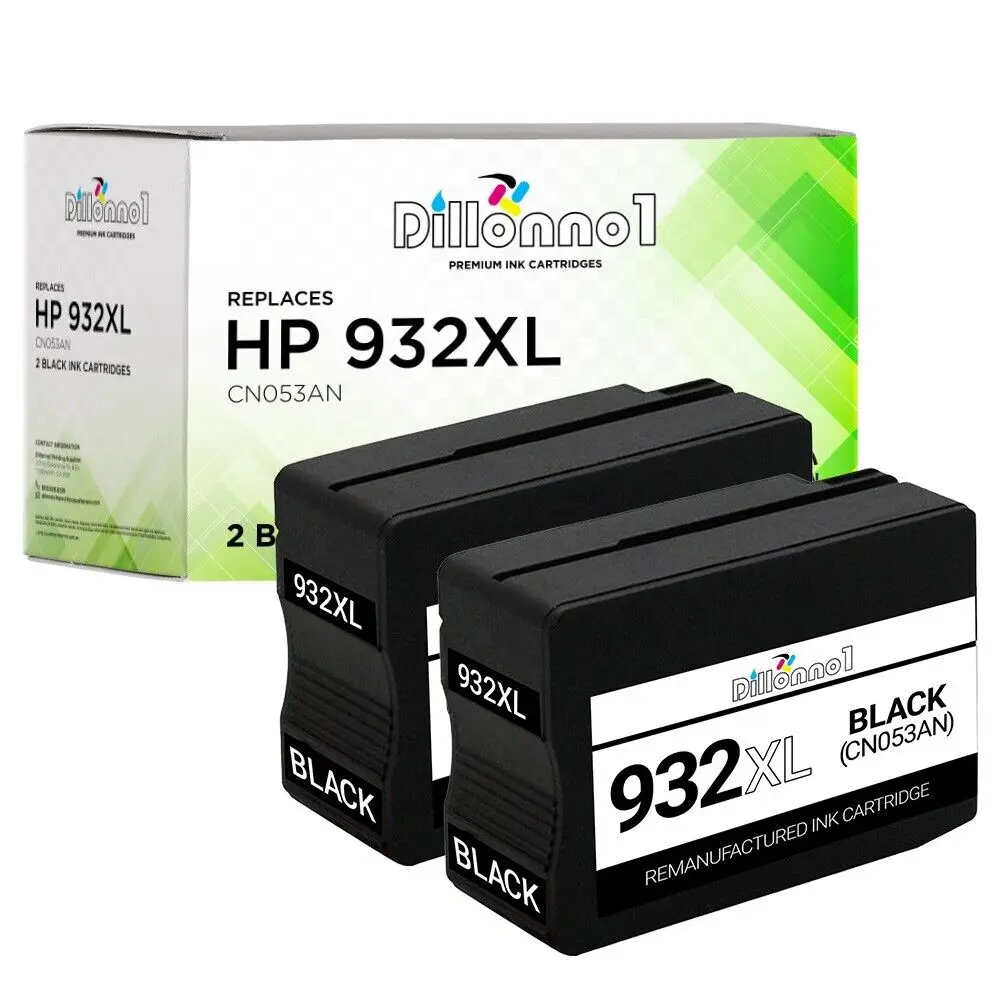 Tinta negra de alto rendimiento, accesorio para HP 932XL 932 XL, Officejet Serie 6100, 6600, 6700, 2 uds.