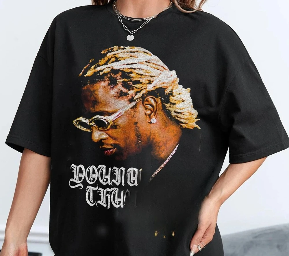 Young Thug graphic T-shirt rap T-shirt concert merchandise pure cotton retro couple casual T-shirt oversized t shirt y2k top