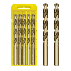 Brocas helicoidales HSS M35 de 0,5-13mm con cobalto, acero de tungsteno, taladros para agujeros de Metal, mango recto, herramientas de perforación CNC de aleación