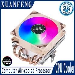 XUANFENG PC Air-cooled Efficient Cooler CPU Cooling Fan 4pin/PWM 4 Heat Pipe Radiator Compatible LGA115X 1200 1700 2011 x99 AM4