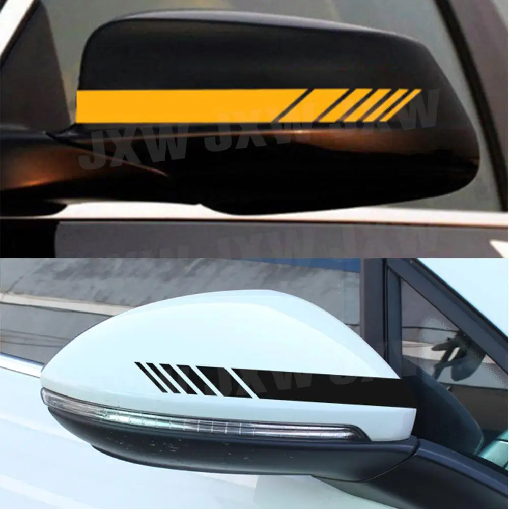 Universal Auto Car Sticker Non Fading Fashion Color Stripe Body Kits Racing Strips Side Rear View Mirror Decor Decal