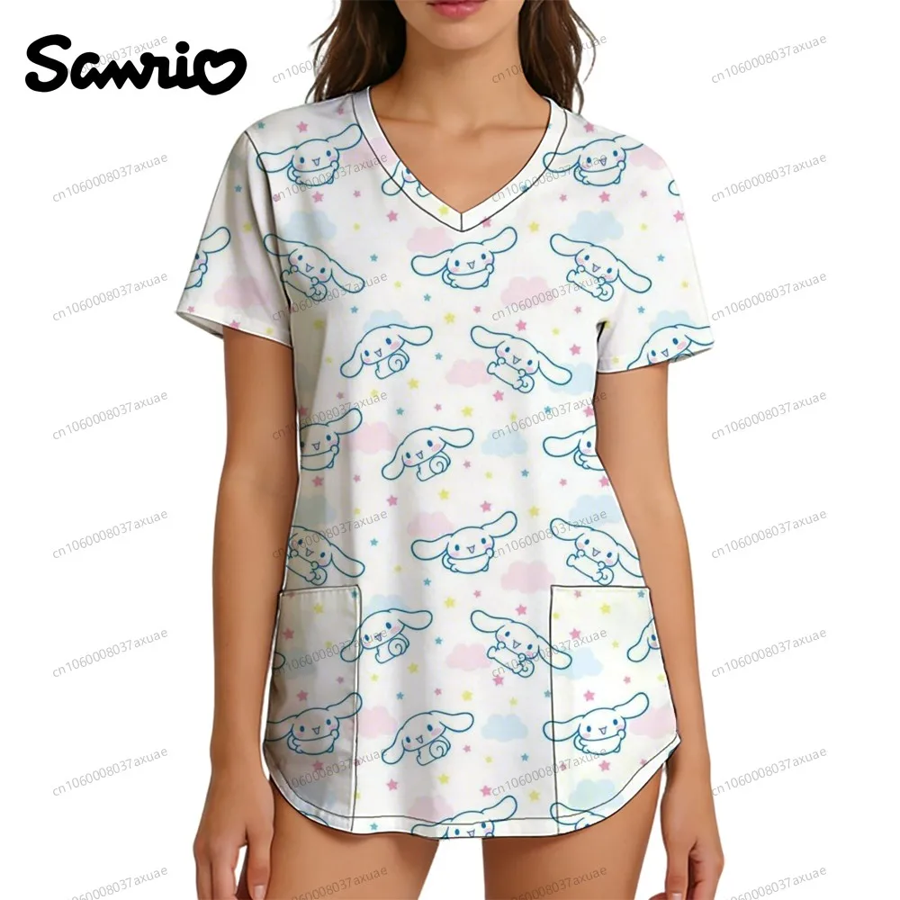 

Woman T-shirts 2026 Women Summer Top Women's T-shirt New Arrivals Kawaii V Neck Y2k Tops Streetwear Clothing Nurse Uniform Cute