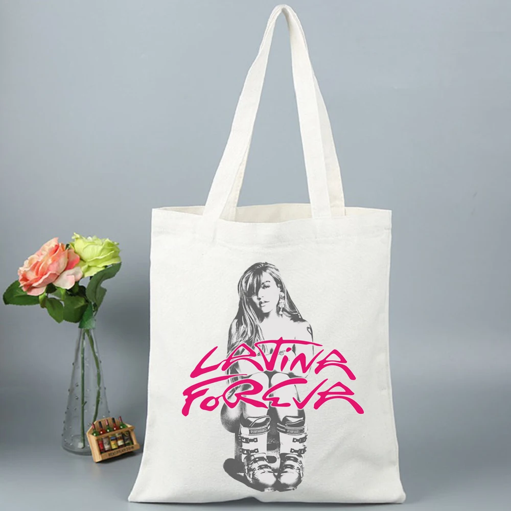 2025 Karol G TROPICOQUETA Merch حقيبة قماش قنب التسوق قماش حقيبة تسوق حقيبة المتسوق المشجعين هدية