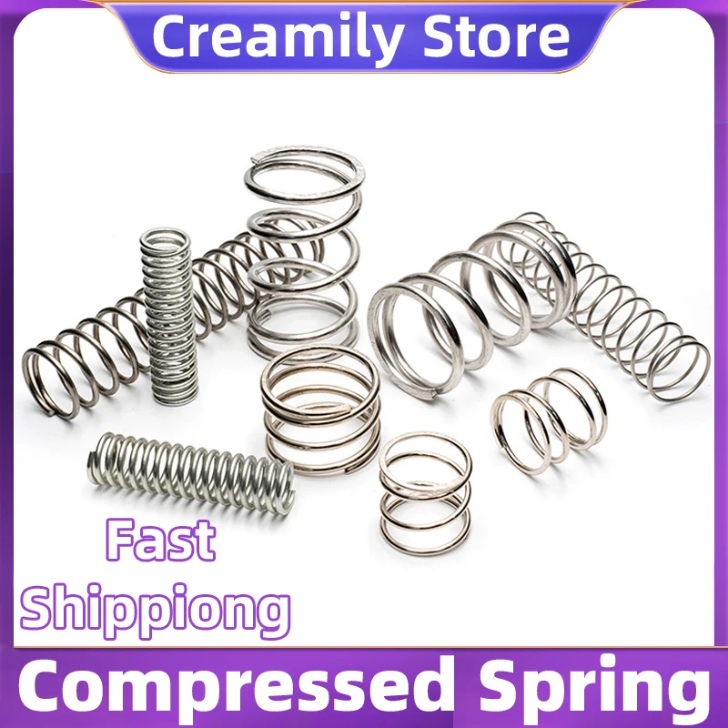 Creamily 5PCS Cylidrical Coil Compression Spring Compressed Spring Wire Diameter Y-Type Rotor Return Spring 1.8mm