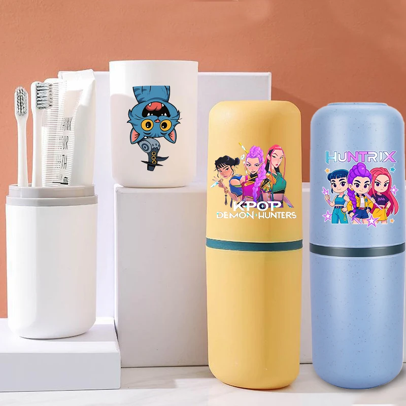 

KPop Demons Hunterss Business Trip Toiletries Cup Cartoon Anime Large Capacity Tooth Bucket Toothbrush Toothpaste Storage Boxes