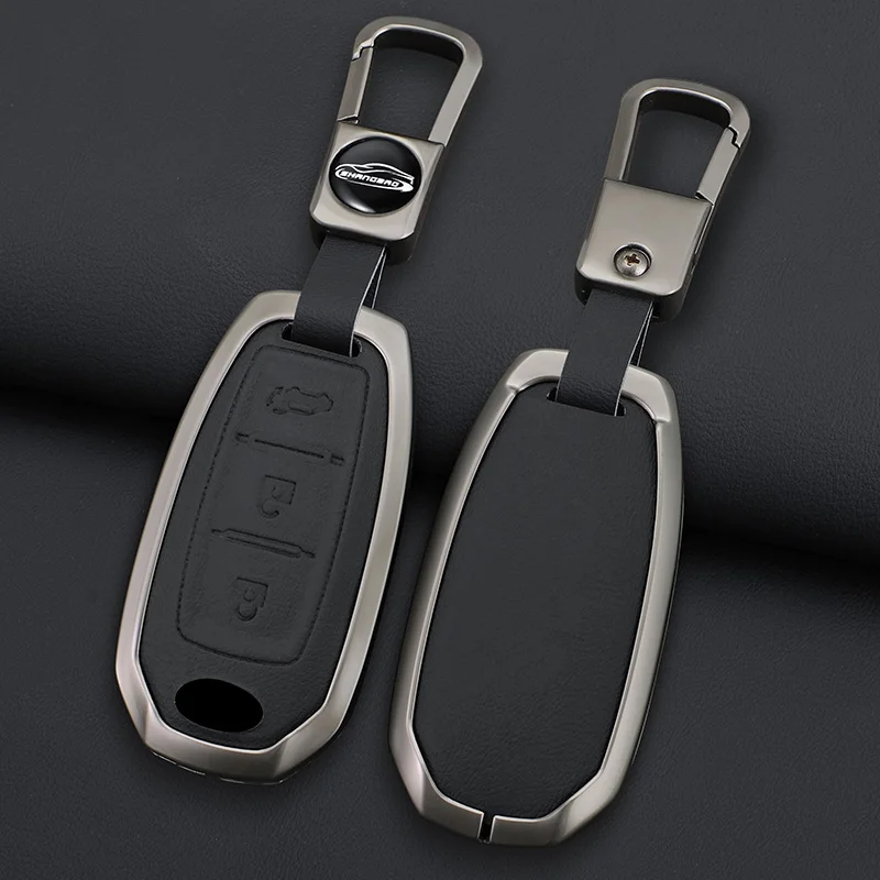 For Infiniti Q50 Q60 QX50 QX55 QX60 Q70L 2020 Zinc Alloy Leather Car Full Key Case Cover Smart Remote Keychain Accessories view 2