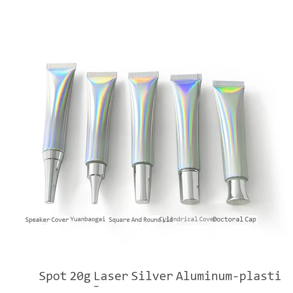 50 Pcs 20g 20ml Silver Laser Aluminum Plastic Cosmetic Tube Empty Squeeze Bottle for Eye Cream Foundation Serum Gel Skincare