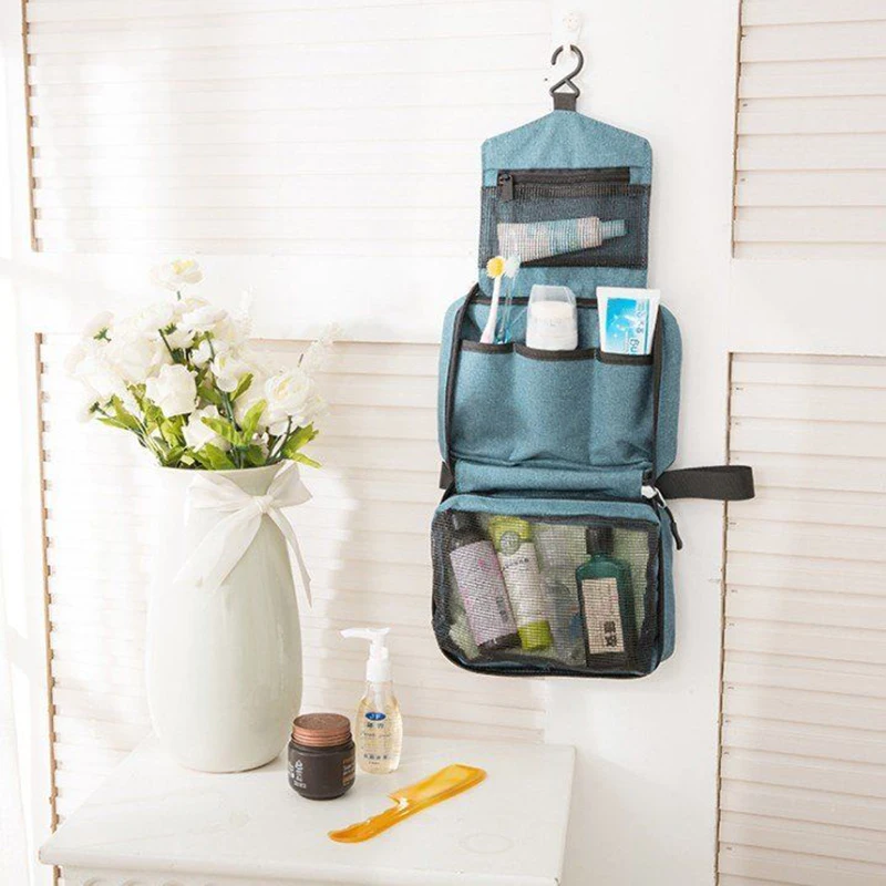 Hanging Travel Toiletry Bag for Men and Women Waterproof Makeup Cosmetic Beautician Folding Bag Bathroom and Shower Organizer