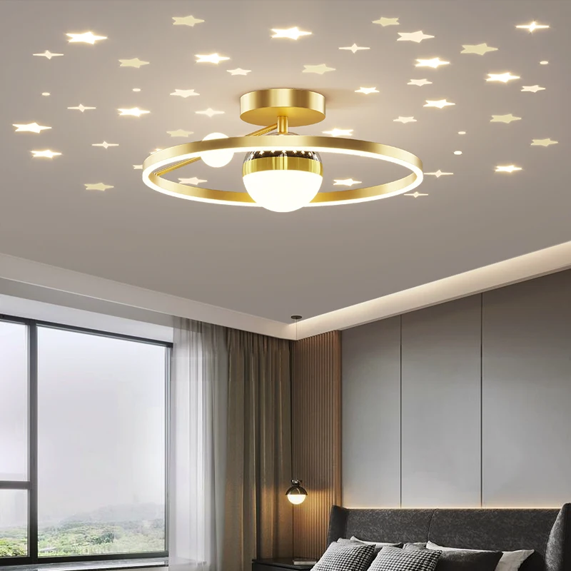 

Simple Master Bedroom Projection Light Simple Modern Atmospheric Ceiling Lights Nordic Luxury Star Room Children's Room Lamps