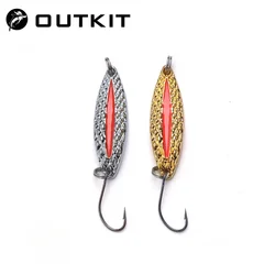 OUTKIT 미니 낚시 미끼, 스푼 금속 미끼 스피너 미끼, 작은 물고기 싱글 후크 지그, 스트림 송어 미끼, 2.5g, 3.5g