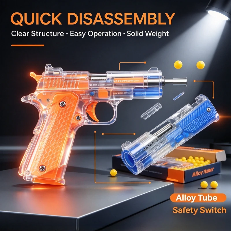 M1911 Toy Gun Empty Chamber Hanging Machine Gun Toy Gun Quick Disassembly Manual Boy BB Bullet Children Lower Magazine