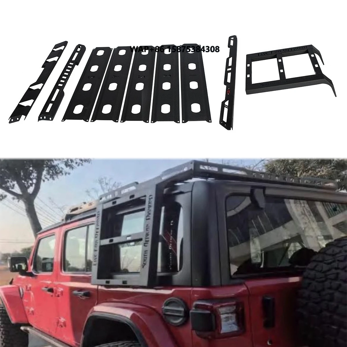 

2018-2025 for Wrangler JL Heavy-Duty Steel Roof Rack with Side Ladder Custom Car Roof Racks
