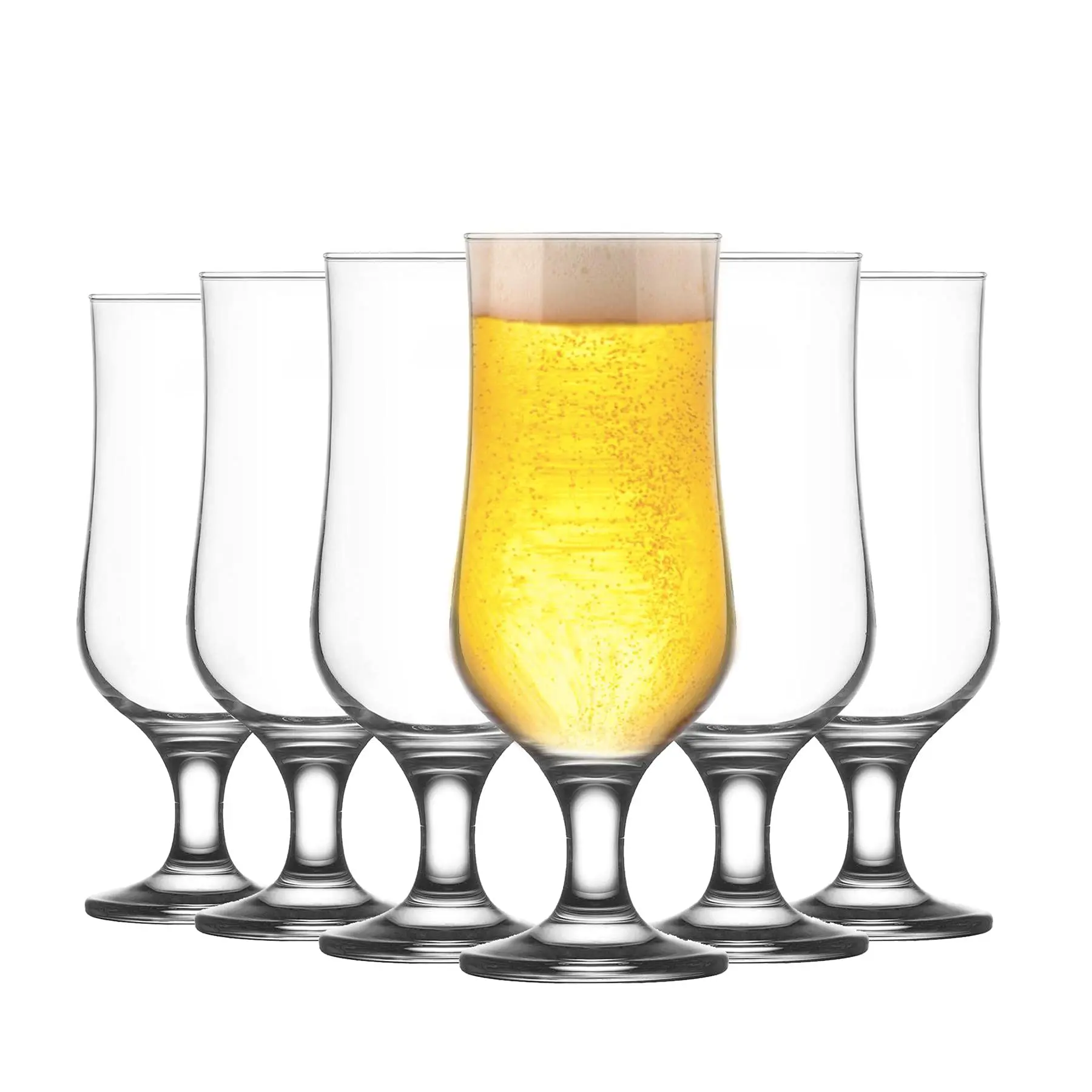 TRESV Set de 6 Copas de Margarita de 375cc,380cc y 400cc, Cristales Transparentes, Apto para Lavavajillas, Uso Diario