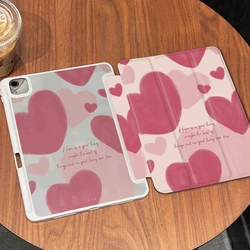 IPad 10th Generation Smart PU Case Pink Love Print for IPad Air 5 4 Pro 11 Inch 9.7 5th 6th Gen Ipad Air3 10.5 Detachable Cover