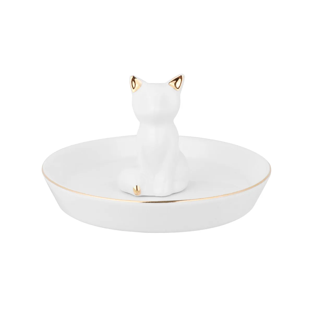 

2Pcs Jewelry Tray Ceramic Trinket Dish for Women Small Storage Holder Ring Earring Bracelet Organizer Decorative Plate