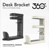Invisible Under Desk Headphone Hanger Mount, Adjustable Clamp for 5-40mm Table, Heavy Duty Gaming Headset Holder with Non-Slip P
