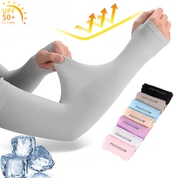 Cubiertas de brazo de protección solar de seda de hielo Unisex, cubierta de codo, ciclismo al aire libre, correr, pesca, conducción, mangas Anti-UV frescas, 1 par