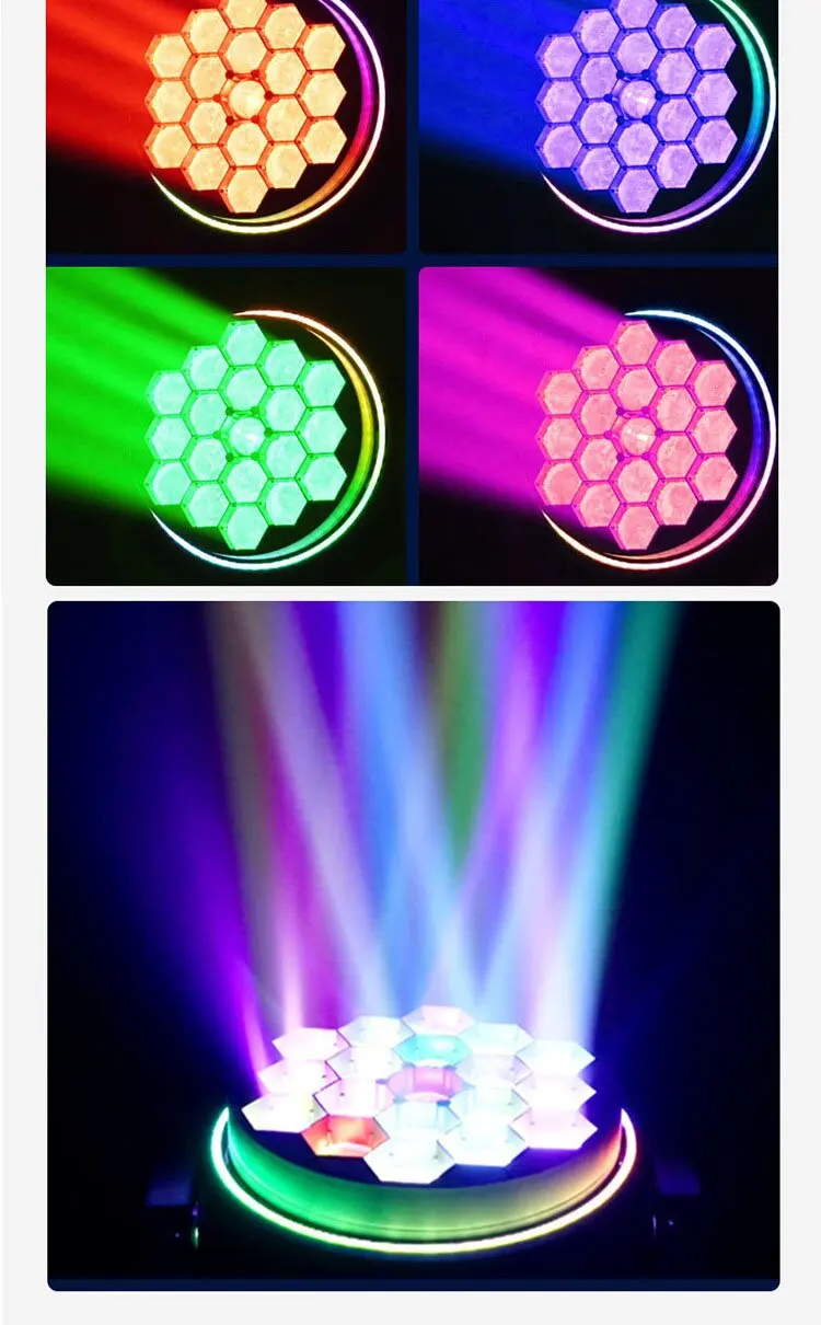 19x15W Bee Eyes Moving Head Lights Светодиодный прожектор Zoom Wash Стробоскопическое освещение DMX512 Управление для DJ Дискотека Домашняя вечеринка Ночной клуб