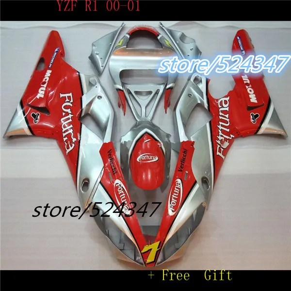 

Nn-For YZFR1 2000 2001 silver red 00-01 YZF1000 2000 2001 R1 YZF R1 00 01 YZF1000 Fairing Set Plastic for Yamaha-Nn