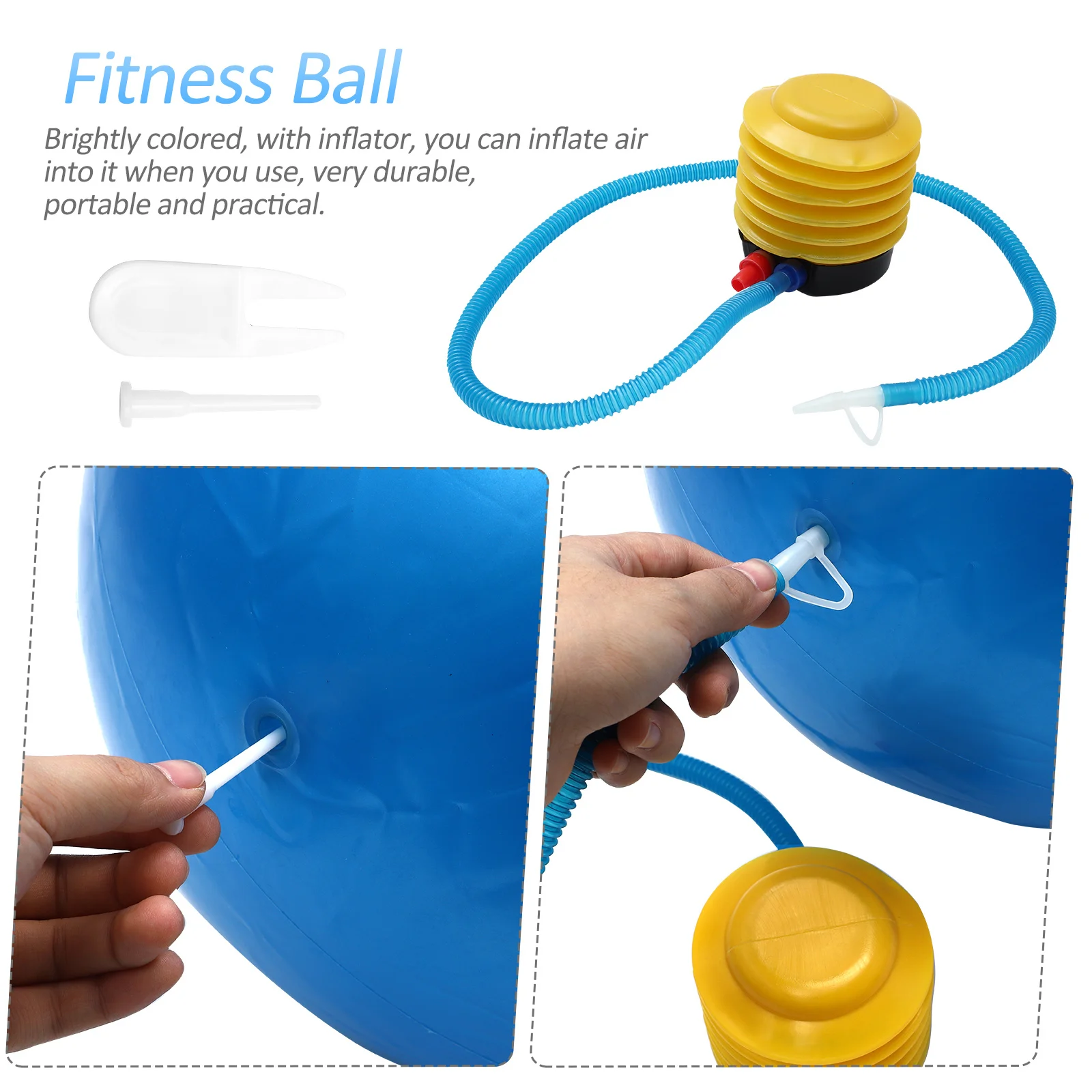 

1Set PVC Anti-Burst Thicken Yoga Peanut Ball Inflator Fitness Exercise Balance Trainer for Home Gym Massage Pilates